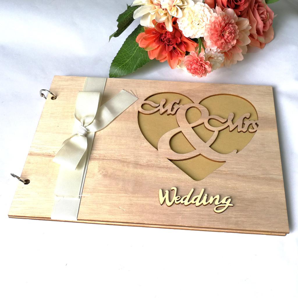 1pcs Tearable Message Wedding Guest Book Kraft Cover Wedding Party Sign In This Notebook Wedding For Guests K20: A