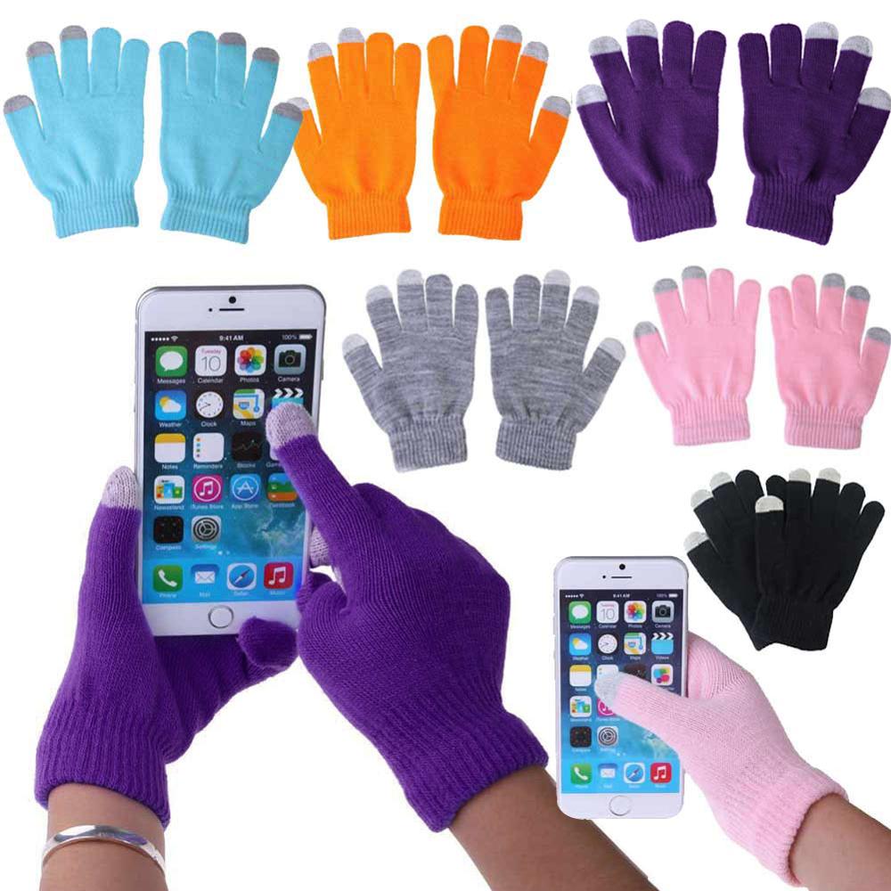 Valink Unisex Winter Warm Capacitive Knit Gloves Hand Warmer for Touch Screen Smart Phone Female Gloves