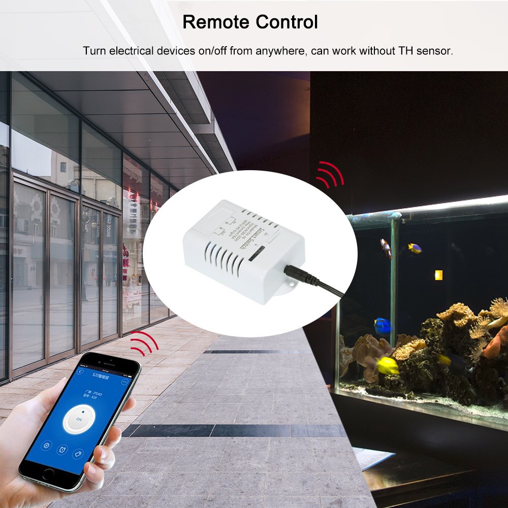 Smart Wifi Switch EWeLink 3500W Monitoring Temperature Wireless Home Automation Kit with Waterproof DS18B20 Temperature Sensor