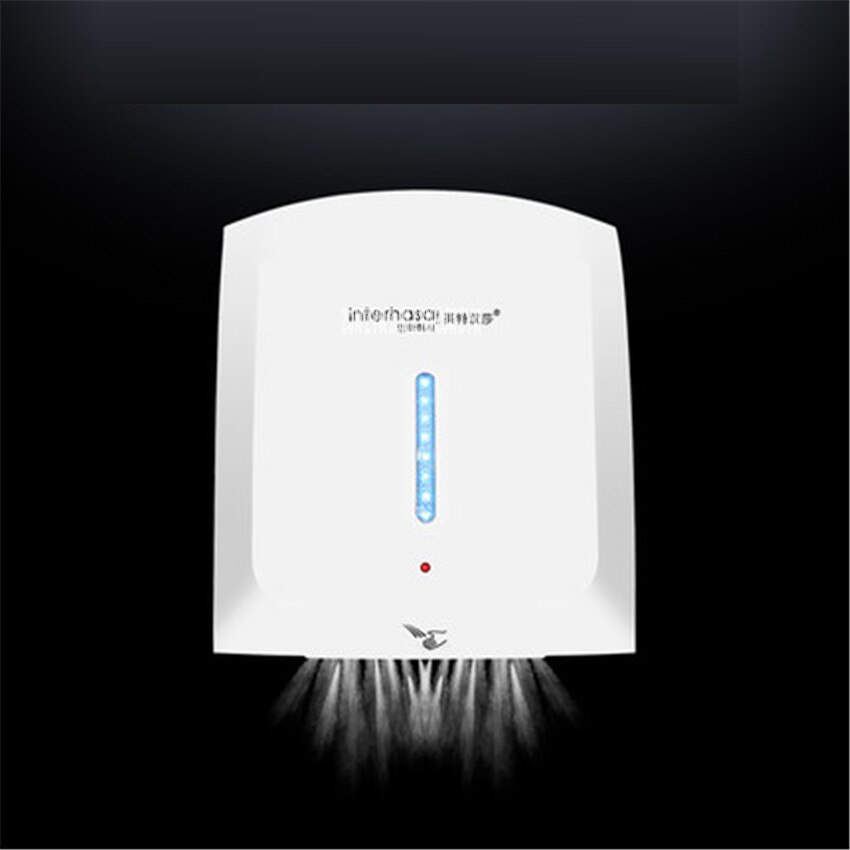A904 Fully Automatic Induction Hotel Home Bathroom Hand Dryer 1800W power and Cold Hand Drying Machine 220V White/gold: white