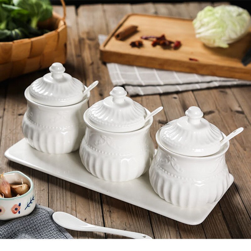 White French Court Style Salt Pepper Oil Dispenser For Kitchen Spice Organizer Storag Box Seasoning Box Kitchen Accessories