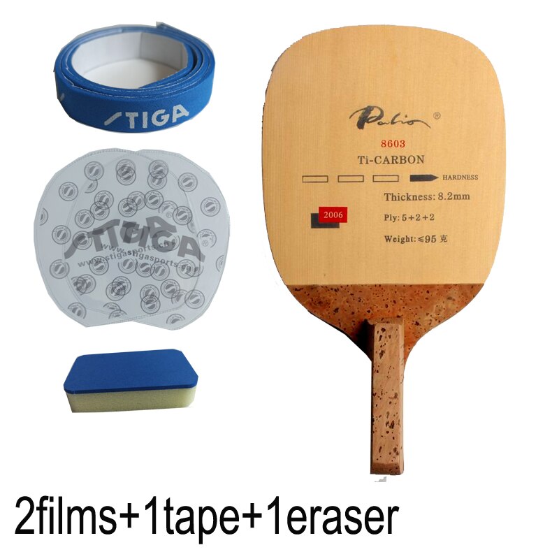 Palio 8603 titanium carbon Japanese straight handle table tennis blades table tennis rackets racquet sports pingpo: 8603 eraser