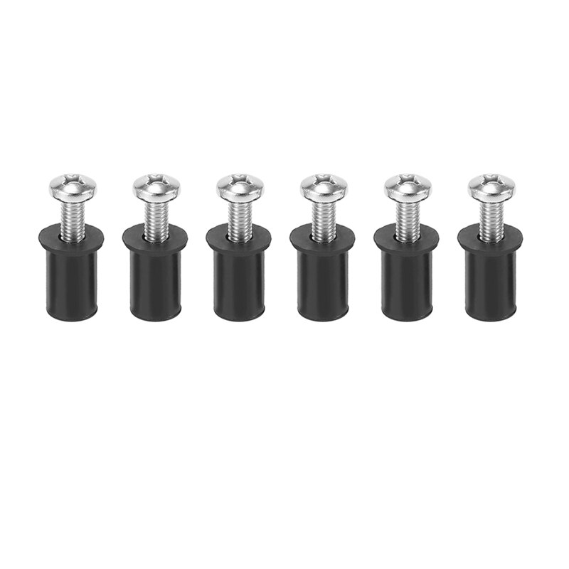 6PCS M5 Rubber Well Nuts With Screw Blind Fastener Motorcycle Windscreen Windshield Rivet Marine Accessories Boat Canoe Dinghy: 6X Pan Head Screw