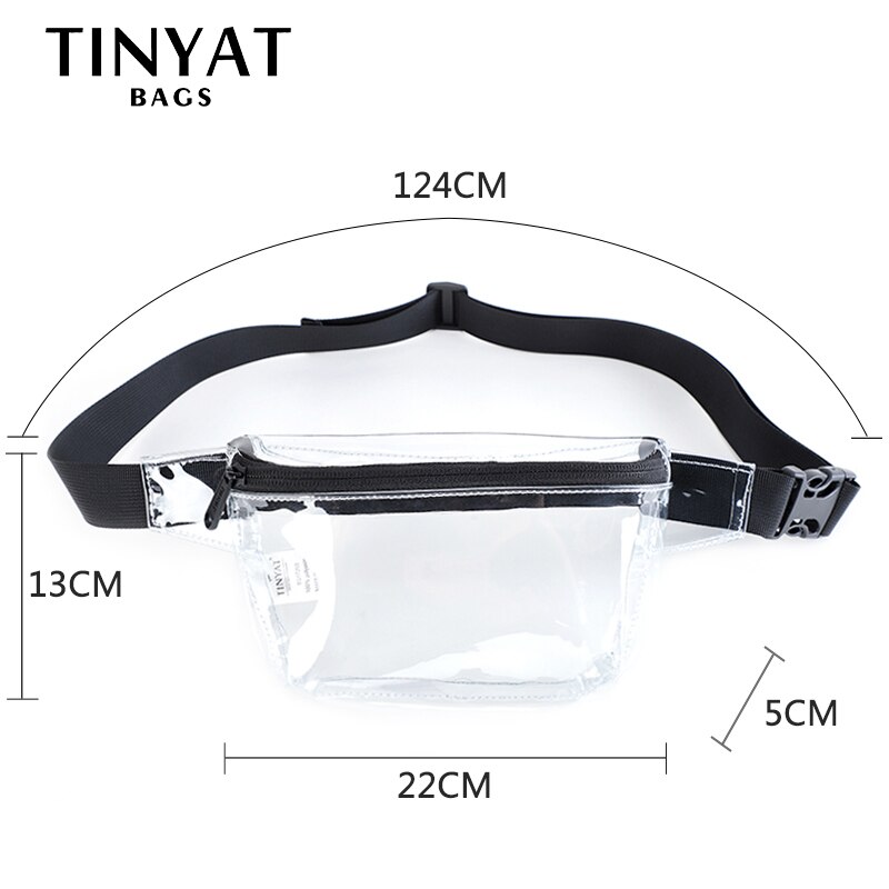 Tinyat gennemsigtige kosmetiktasker til kvinder taljetaske kvinder skuldertasker pvc crossbody makeuptaske brysttaske fanny pack