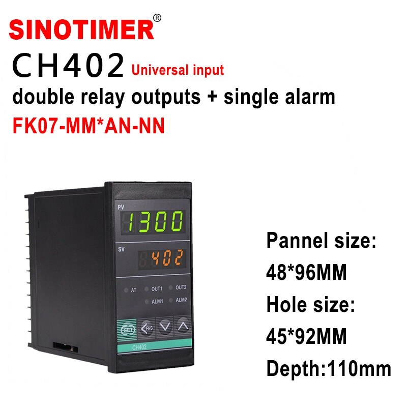 48*96mm Digital PID Temperature Controller CH402 Relay Output Without Sensor Vertical: FK07-MM-AN-NN