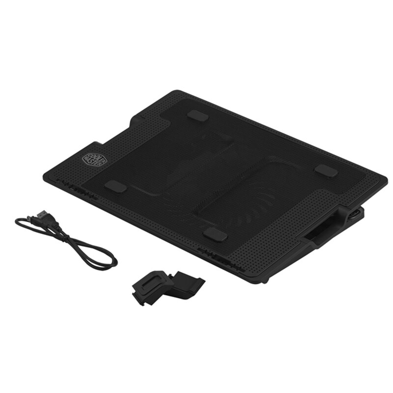 2 usb laptop kjølepute stativ 6.5-45 graders justerbar blå led notebook vifte kjøle pad base holder for datamaskin pc tilbehør