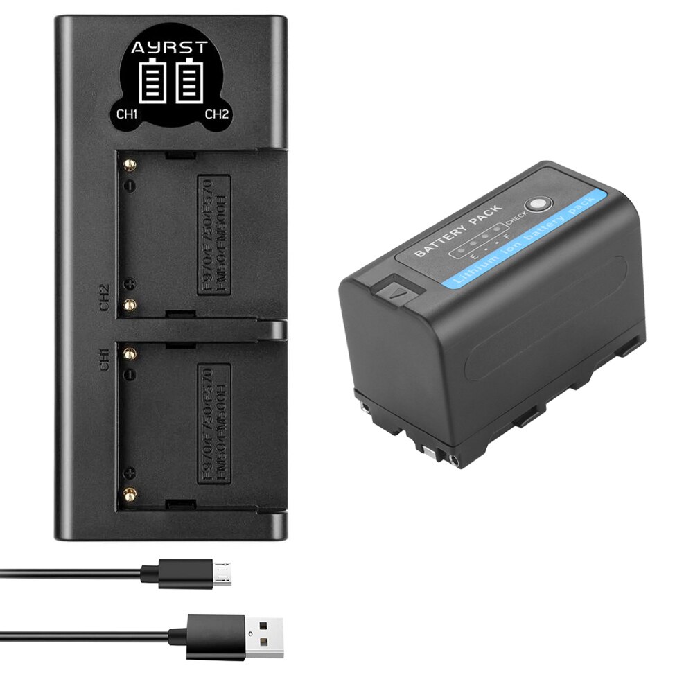 5200- mah-akku mit led-anzeige für sony np f970 f960 f550 f570 qm91d ccd -rv100  f750 np f770 np-f750 led-usb-ladegerät: 1 akku mit ladegerät
