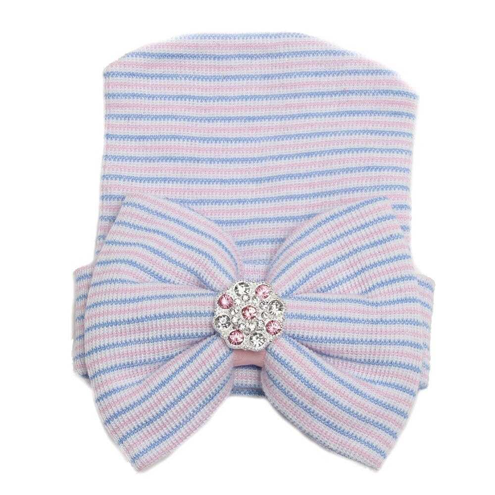 Gorro de Hospital con lazo para bebé recién nacido, niña bebé, cómodo: D