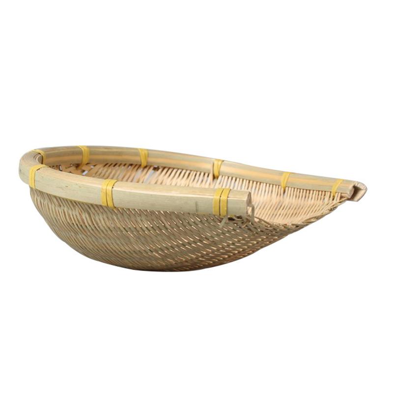 Farmhouse bamboo weaving basket Open bamboo sieve hand-woven drying bamboo basket fruit and vegetable storage