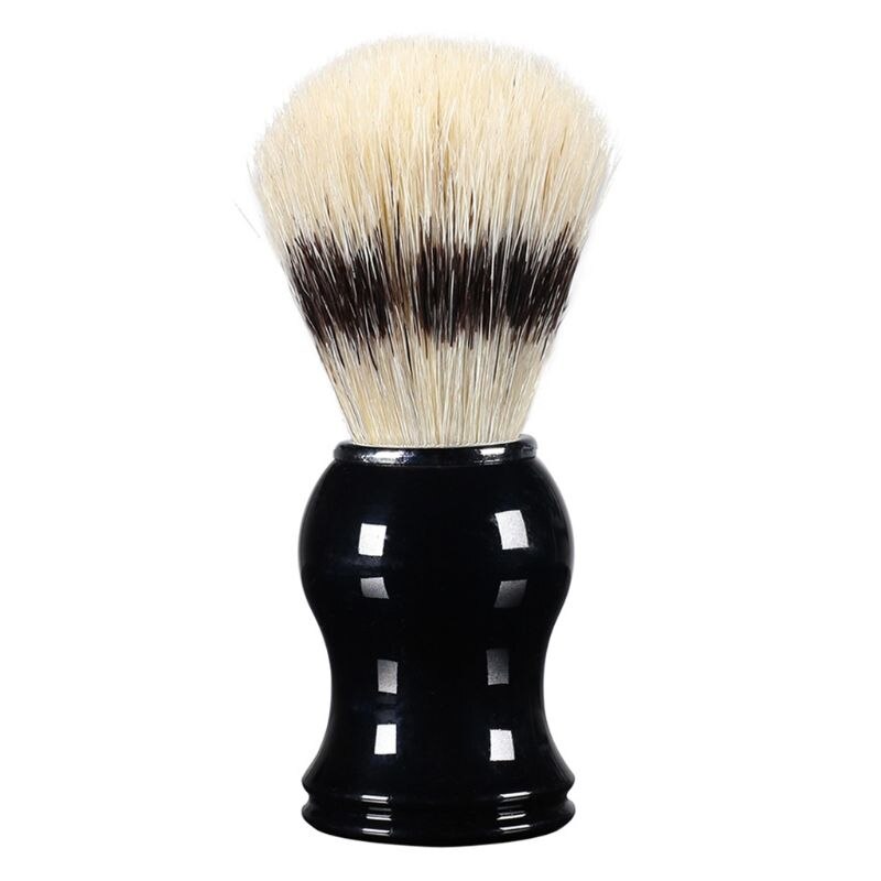 1Pc brocha de afeitar para hombres cerdas de jabalí pelo recto de afeitar Barbero de limpieza negro Mango de resina salón herramienta clásico