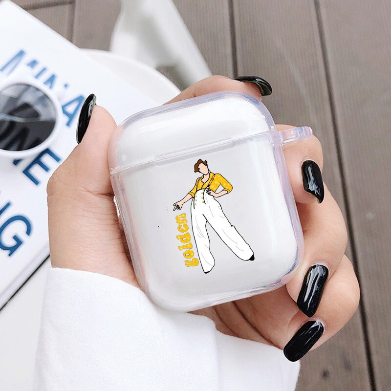 Harry Styles-złote, miękkie, przezroczyste etui na słuchawki do Airpods 1 2 One Direction bezprzewodowa osłona na słuchawki Bluetooth Coque: 6