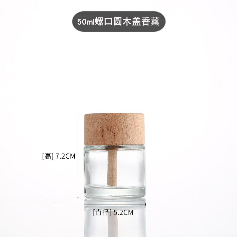Bouteille vide pour diffuseur de parfum 50ml, 5 pièces/lot, avec bouchon en bois, pour parfum de maison, huile essentielle, rechargeable, pour la décoration de la maison: 01