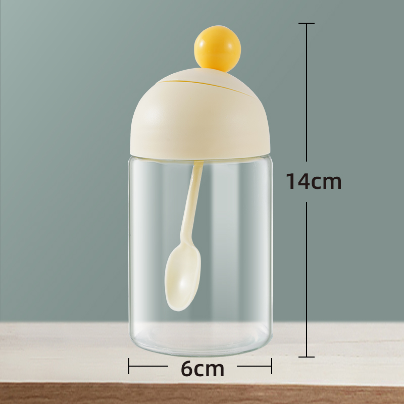 Plastic Small Spice Jar Dispenser Cooking Spoon Top Seal Spice Jar Set Organizer Pepper Salero De Cocina Kitchen Utensils OC50TL: 14x6cm yellow