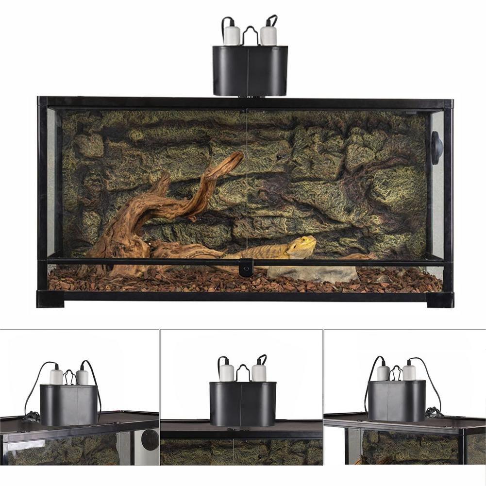 Dubbel reptil lampa för reptil dome uvb lampa dubbel lampa lock kombi integration värmeljus lampa kit
