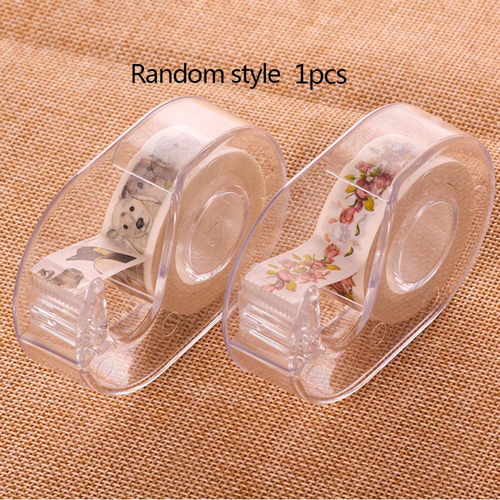 Transparent Tape Cutter Plastic Washi Paper Tape Shears Tapes Special Cutter Holder School Office Supplies