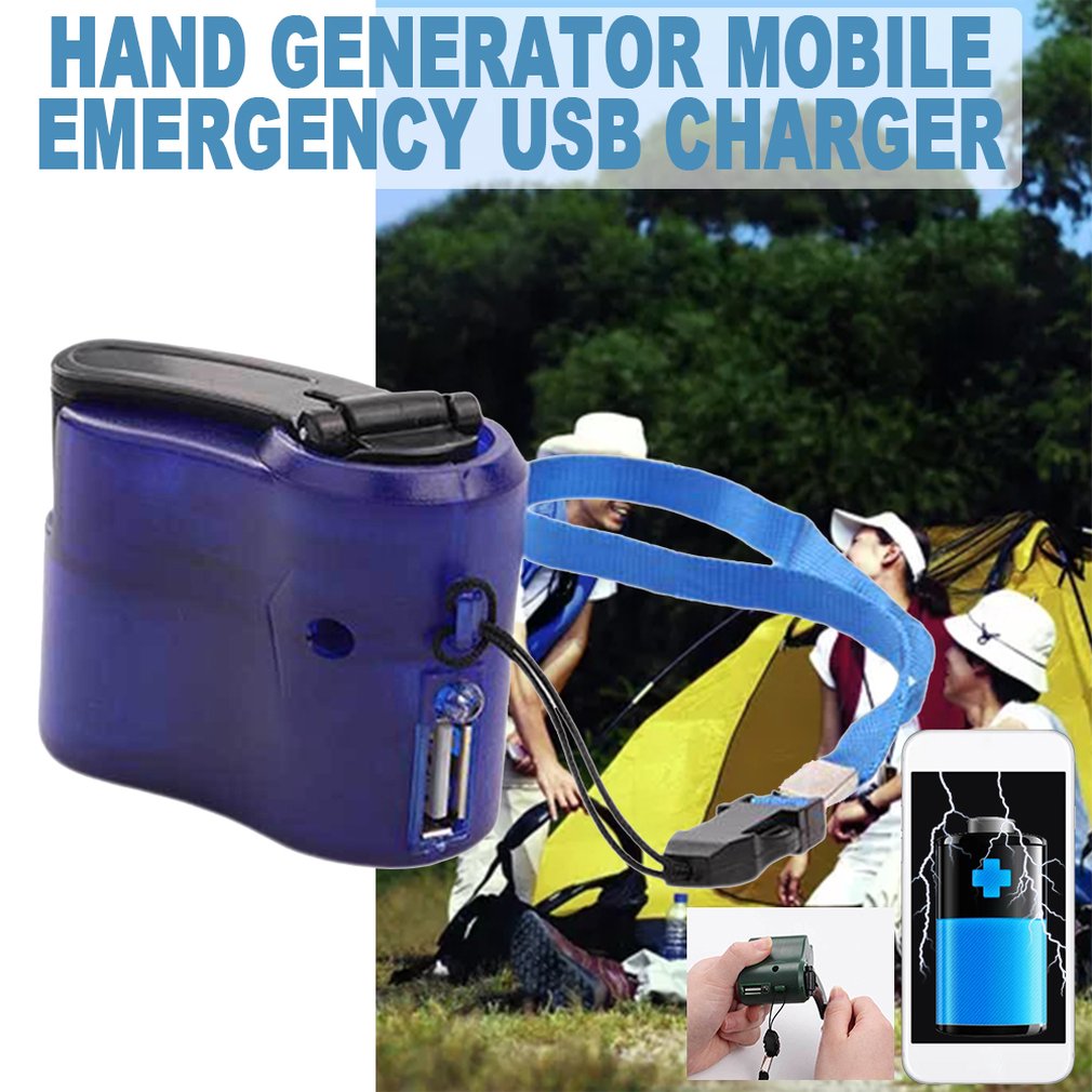 Hand-winding Emergency Charger USB Hand Crank Manual Dynamo Voor MP3 MP4 Mobiele USB PDA Mobiele Telefoon Power Bank emergency Opladen
