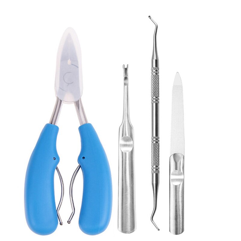 Toe Nail Clipper Cutter Correction Sharp Curved Paronychia Thick Nail Ingrown Dead Skin Pliers Trimming Nipper Pedicure Tool Kit: Blue