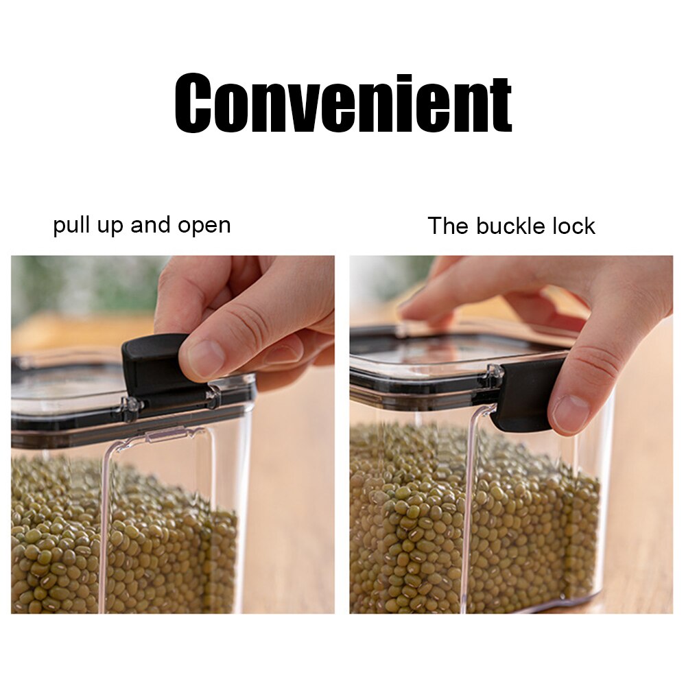 Boîte de rangement de cuisine riz pâtes nouilles avoine grains de café réfrigérateur boîtes de rangement scellées garder frais céréales conteneur de nourriture sèche