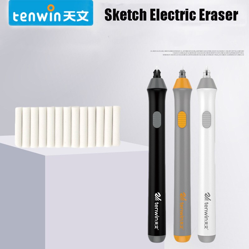 Tenwin-Borrador de lápiz automático eléctrico para bosquejo, suministros de escritura para estudiantes, papelería para niños, borrador de papelería para dibujo