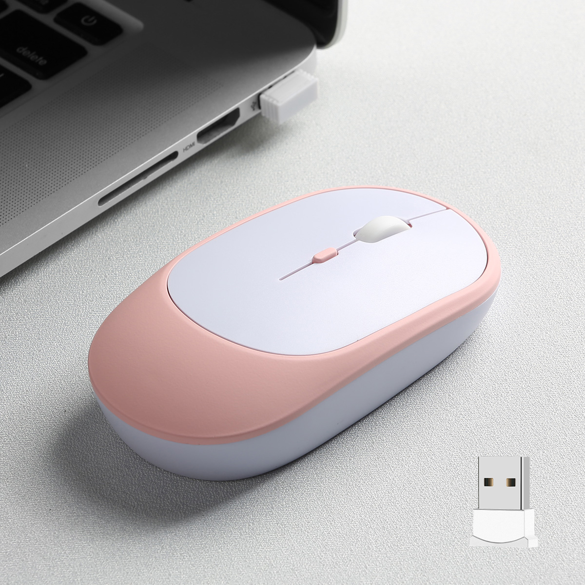 Rechargeable Wireless Mouse Dual Modes Bluetooth-compatible 2.4G USB Ergonomic Mice For Laptop Pad Tablet Macbook Mause: Yellow
