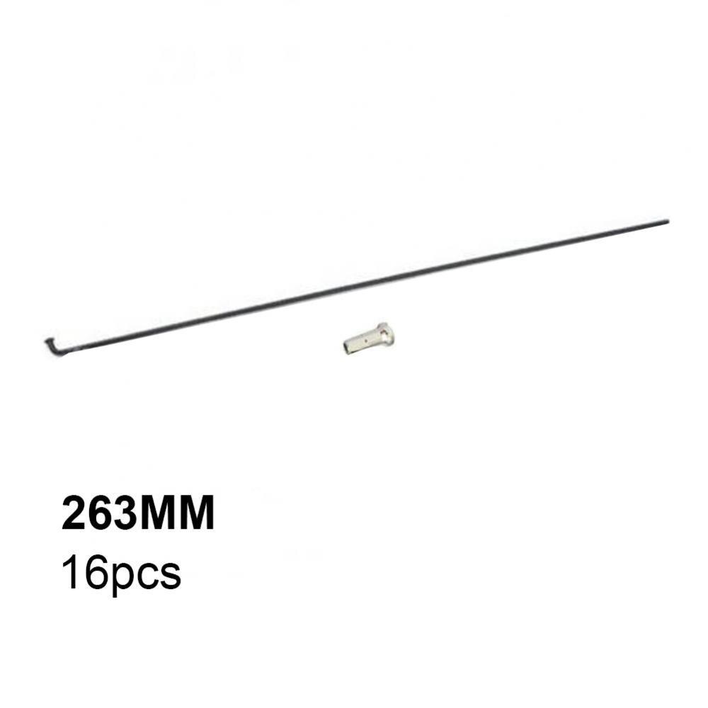 16Pcs bike bicycle high-carbon steel spokes and nipples/251/253/255/257/259/261/263/265/267/269 mm knitting needle: 263mm