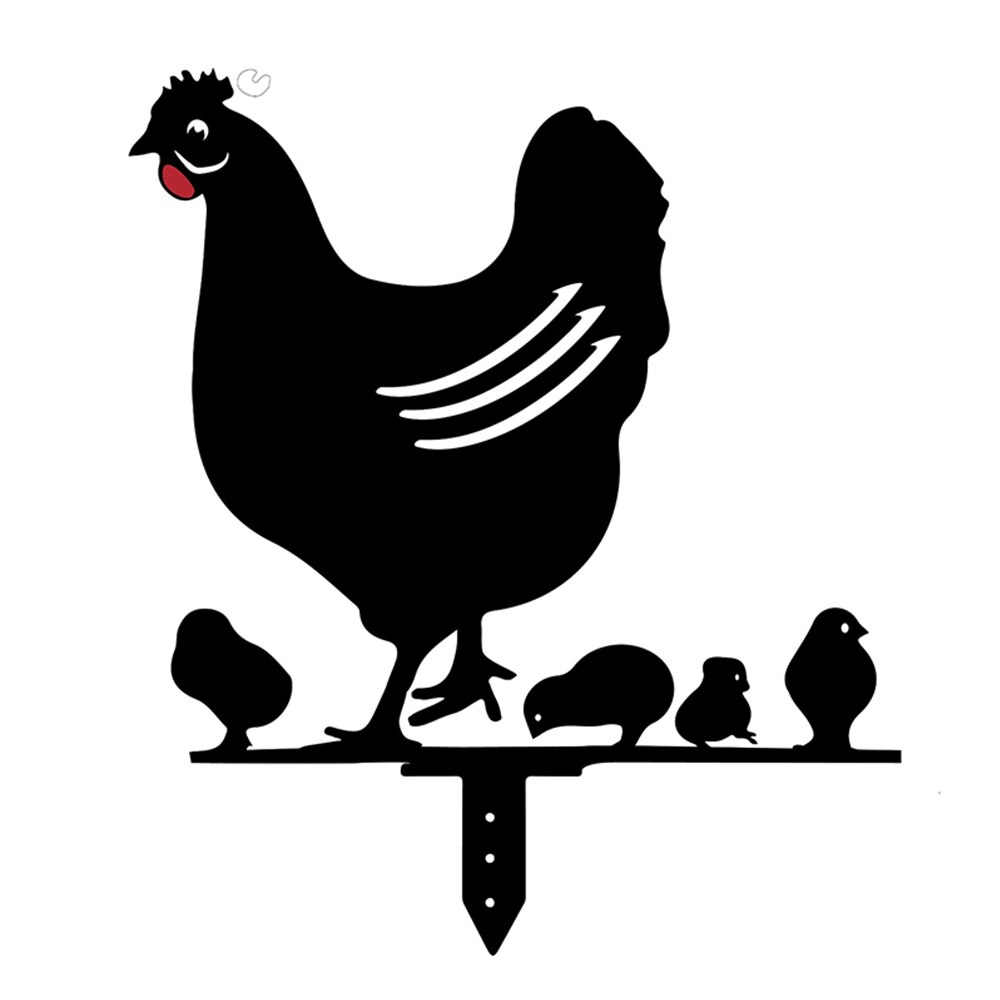 Hen Yard Decor Black Chicken Yard Art Easter Decoration Acrylic