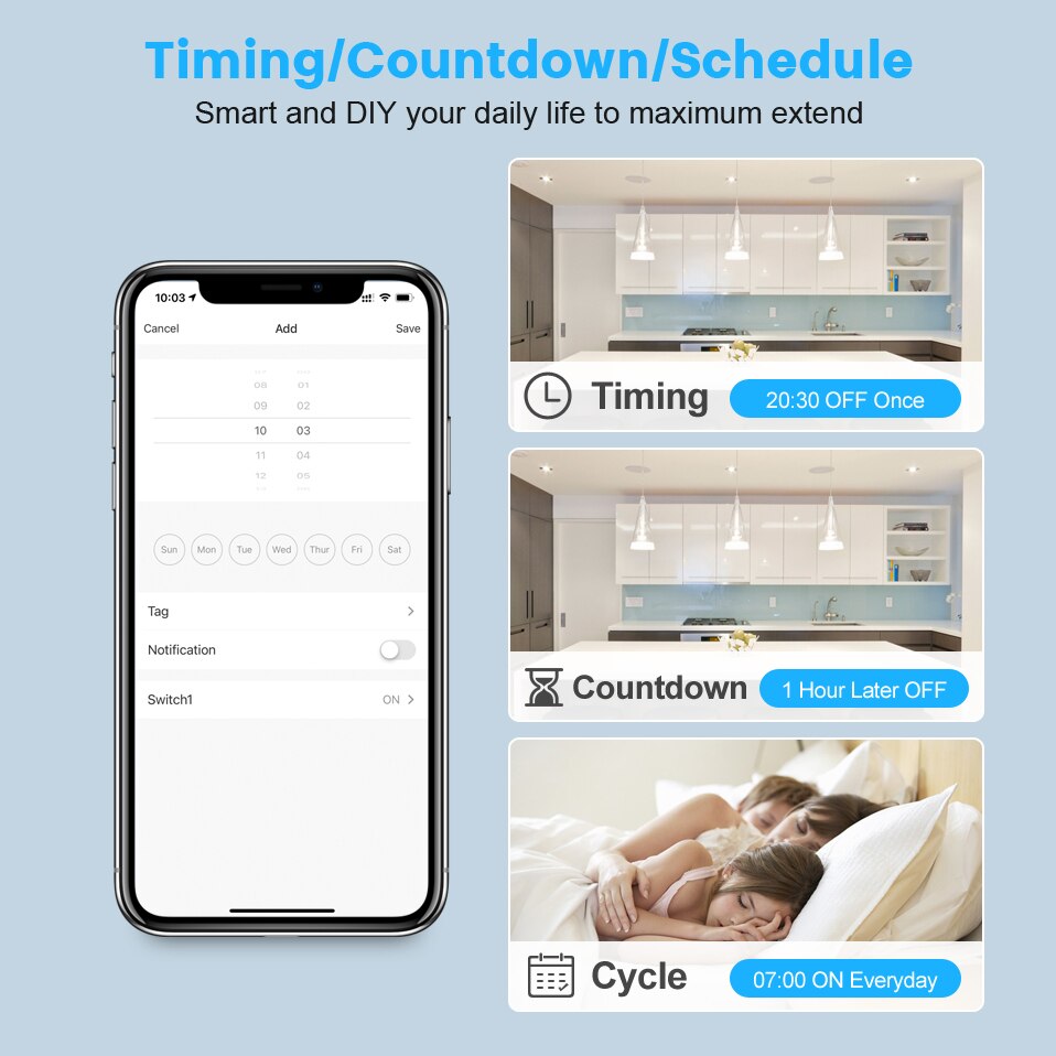 AVATTO 1/2 gang Tuya Led WiFi Dimmer Light Switch Module with 2 Way Control, Smart Bulb Dimmer Switch Work for Alexa Google Home