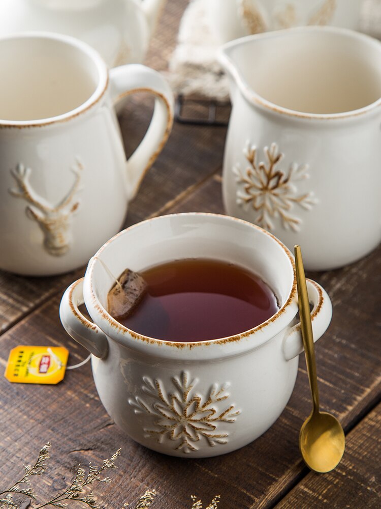 Europejski ulga retro garnek robić mleka ceramiczny garnek robić mleka kuchenka mikrofalowa gorące mleko kubek miód mleko kubek zachodniej żywności sos wiadro