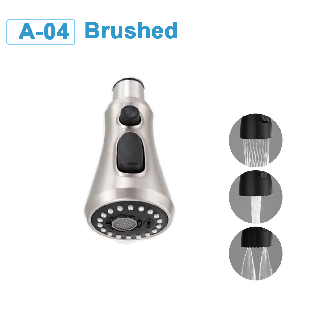 G1/2 Kitchen Faucet Head Pull Out Shower Nozzle Sprayer Bathroom Sink Tap Replacement Accessory Black Silver Golden Head Aerator: black