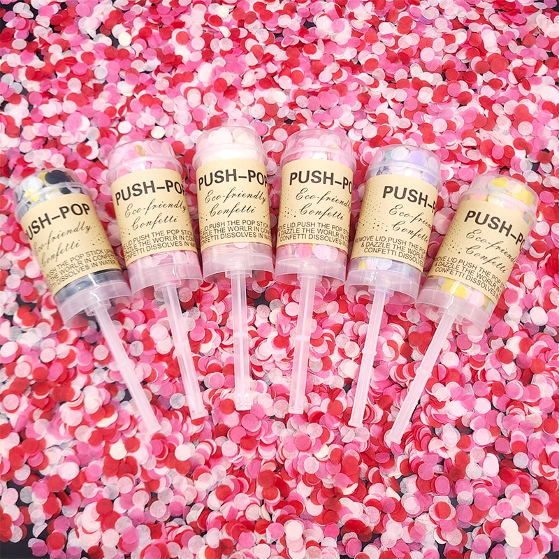 10pc lyserøde/blå køn afslørende festindretning push pop konfetti poppers kanoner det er en dreng/pige baby afsløre begivenhed fest rekvisitter