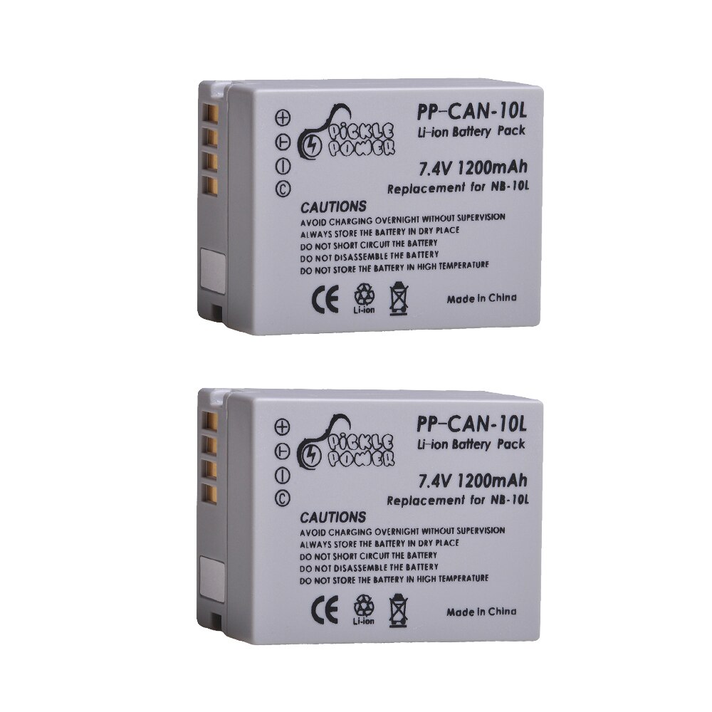 Nb -10l batteri 1200 mah  nb10l nb 10l batterioplader til canon 1100d g1x g15 g16 powershot  sx40hs sx50hs sx60hs sx40 sx50 sx60 hs: 2 batterier