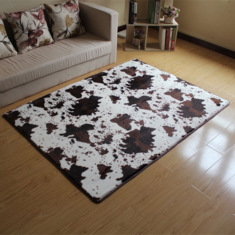 Zeegle tapis de sol Shaggy tapis pour salon enfant chambre à côté tapis tapis de bain antidérapant cuisine tapis absorbant: cow / 120X160cm