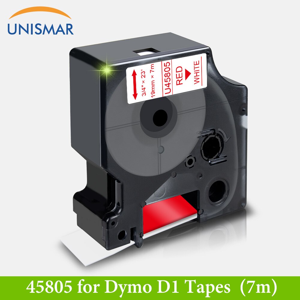 Black on White 45803 19mm Label Tape for DYMO D1 Ribbon Sticker for LabelManager 360D 420P PnP Wireless Rhino 5200 4200 Printer: Red on White