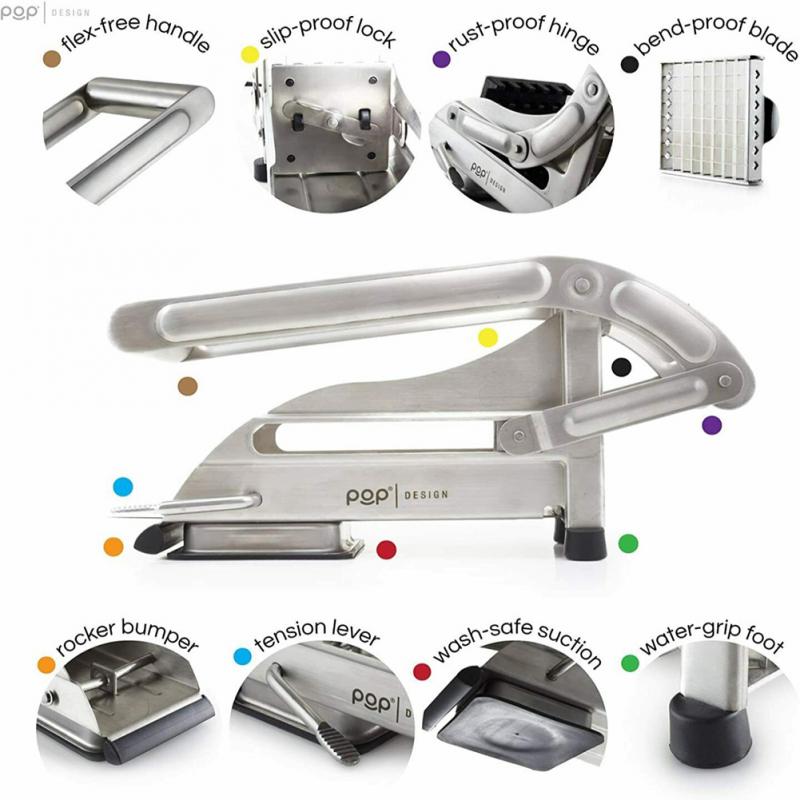 Edelstahl Französisch Frites Schneider Kartoffel Chips Streifen Schneiden Maschine Maker Slicer Chopper Dicer Home Küche Esszimmer Gadgets