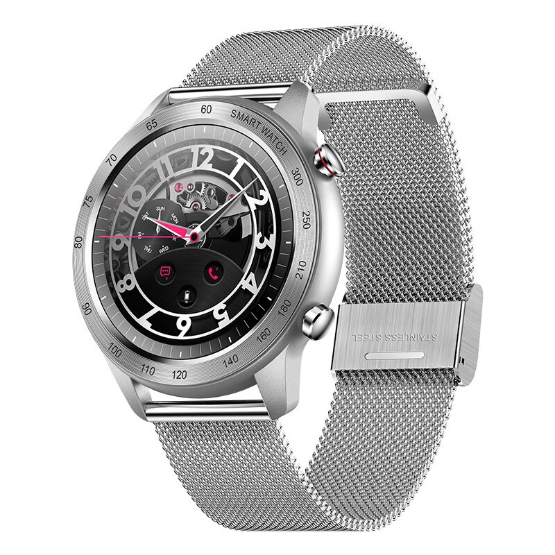 Cobrafly  mx5 smartwatch mit 1.3 -zoll-runddisplay, bluetooth-anruffunktion, wasserdicht  ip68 lange standby-zeit, herzfrequenz- und blutsauerstoffmessung: Silberstahl