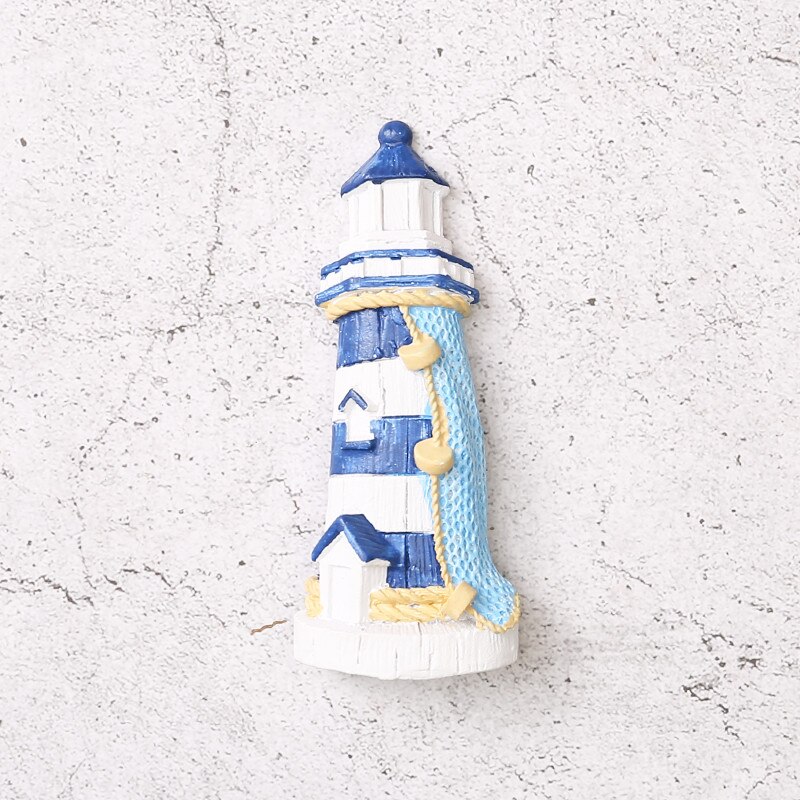 Kylskåp magnet magnetisk harts medelhavsvind fyr sjöman kapten kryssningsfartyg souvenirer kylskåp dekoration: Fyren c