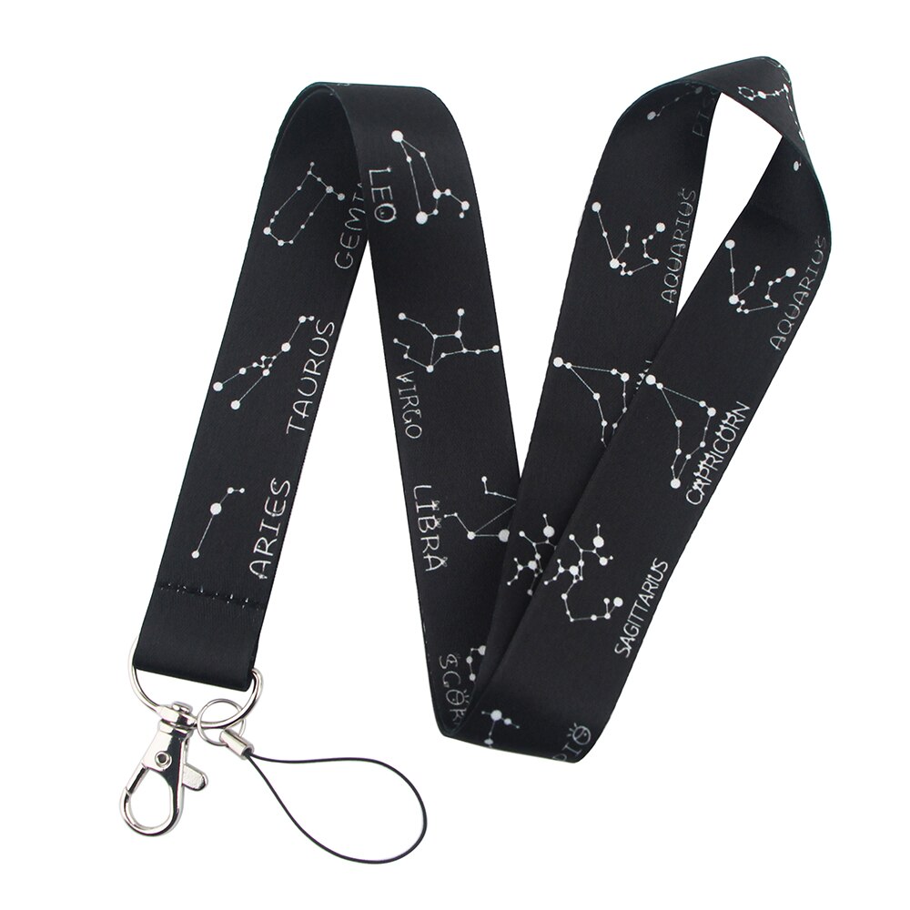 LX411 Universe Planets Moon Stars Astronaut Lanyard Neck Strap Rope USB Mobile Cell Phone ID Card Badge Holder Keychain Keyring: 10