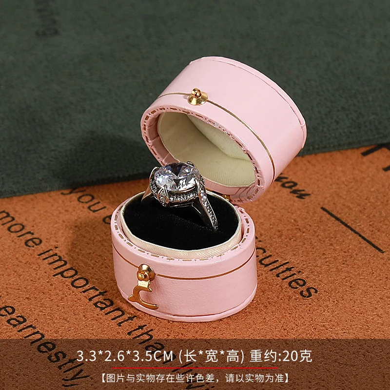 Caja pequeña para anillos de joyería para anillos de propuesta, ceremonia, bodas o ocasiones especiales, caja para anillos para mujeres y niñas con ranura única: Transparente