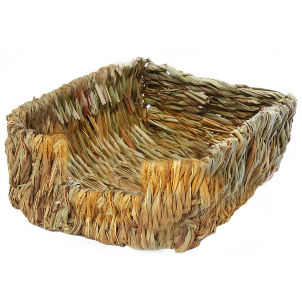 Woven Small Pet Rabbit Hamster Guinea Cage Grass Nest House Chew Toy Bed Mat