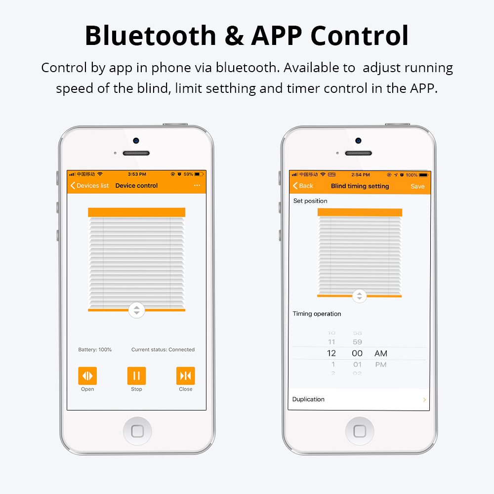 Blind Controller Roller Shade Driver with Bean or Cord Chain Driver Smart Home Automation APP Timer Bluetooth Remote control