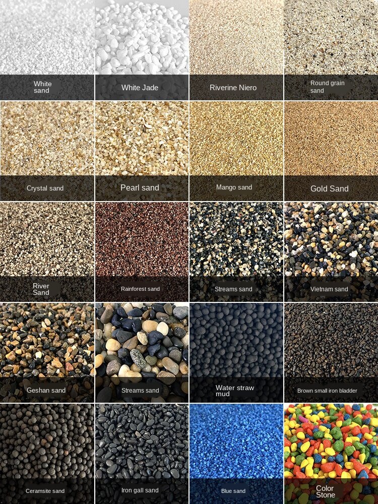 Aquarium accessories Fish tank bottom sand-making scenery sand color stone white-stone white sand-bottomed sand terracotta