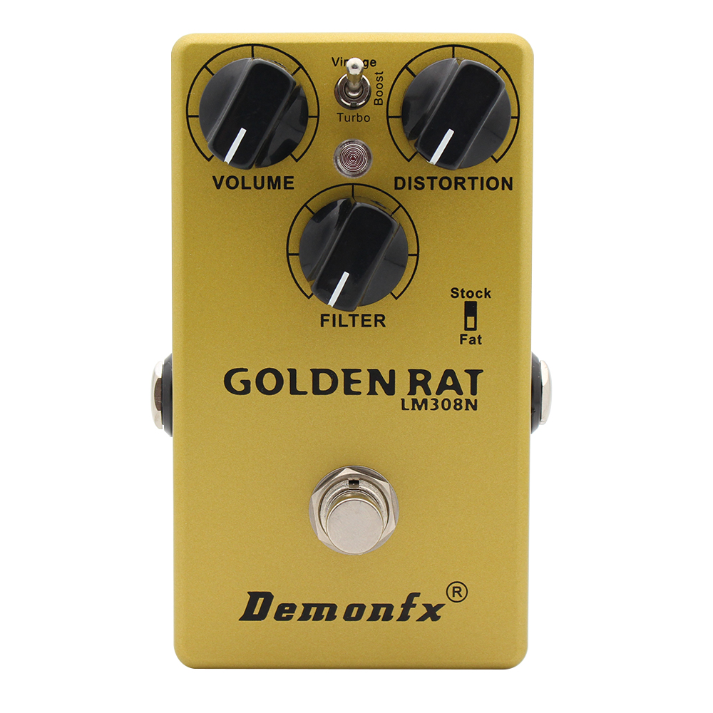 Compresor Demonfx/Overdrive/Booster Pedal de efectos de guitarra de con True Bypass: Dorado