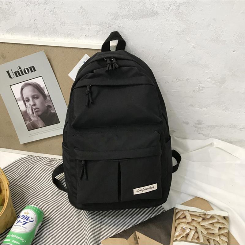 Mode Rugzak Vrouwen Rugzak Reizen Laptop Rugzak Schooltas Voor Tiener Meisjes Vrouwelijke Schouder Mochila Mujer Knapzak: Black-S