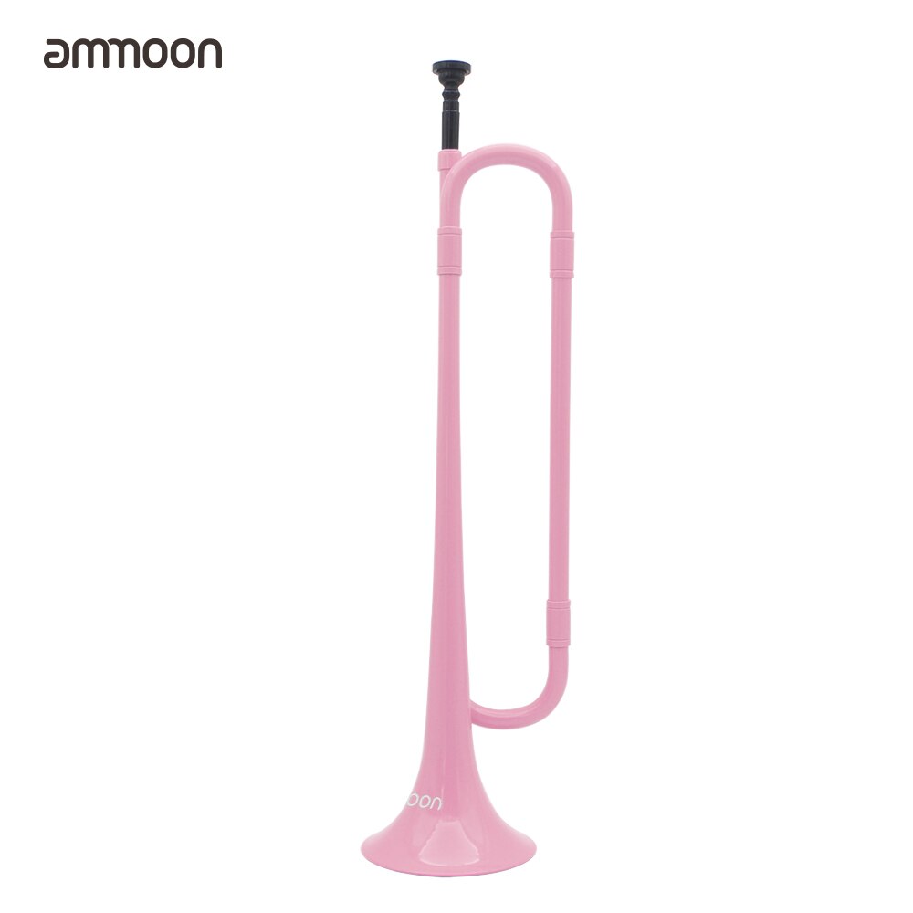 Trompeta de Caballería de corneta plana ammoon B de plástico respetuoso con el medio ambiente con boquilla para estudiantes de la Escuela de la banda: Rosa