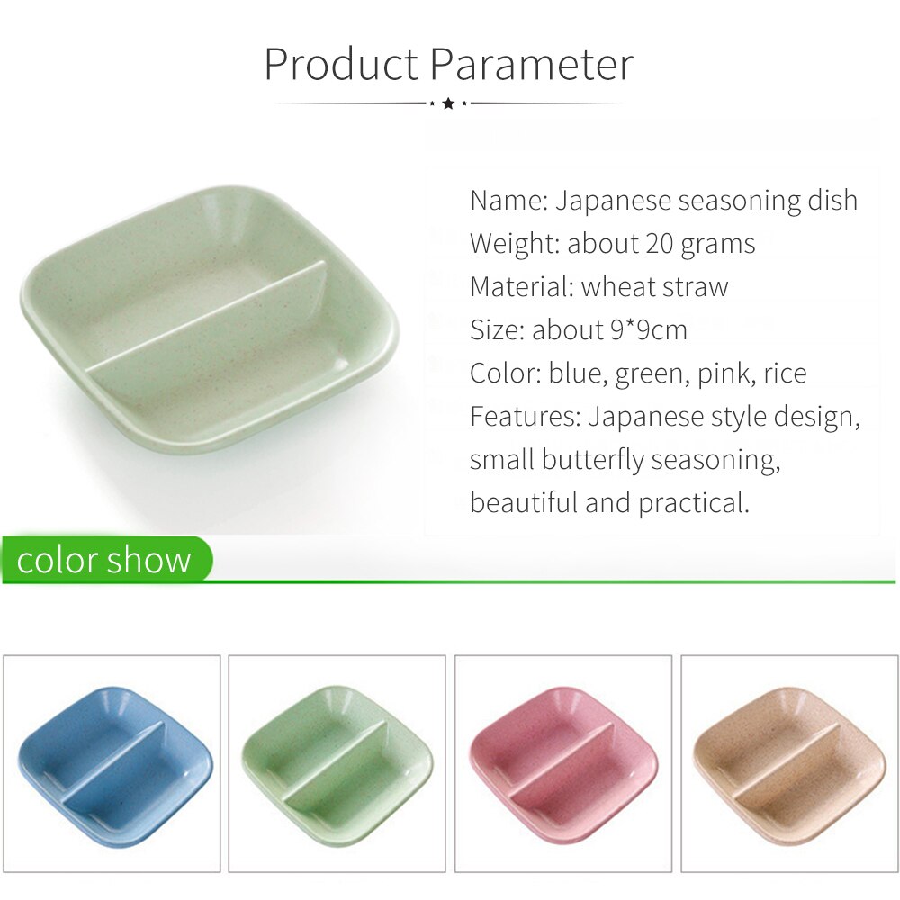 Double Grid Wheat Straw Tableware Adult Children Dishes Kids Dinner Plate Eating Dinnerware Fruit And Vegetable Plate Dish