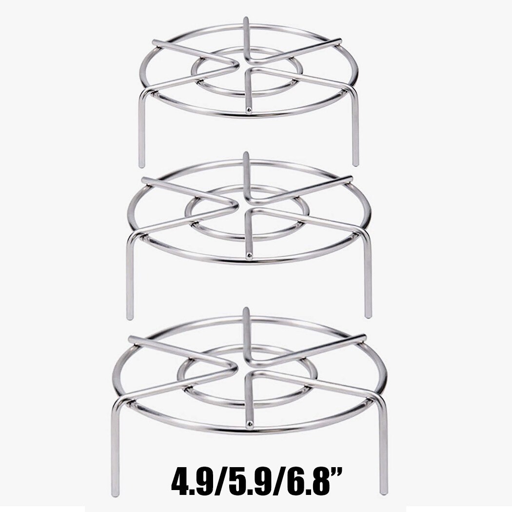 Cookware Shelf Insert Pot Silver Stainless Steel Stand Steamer Rack