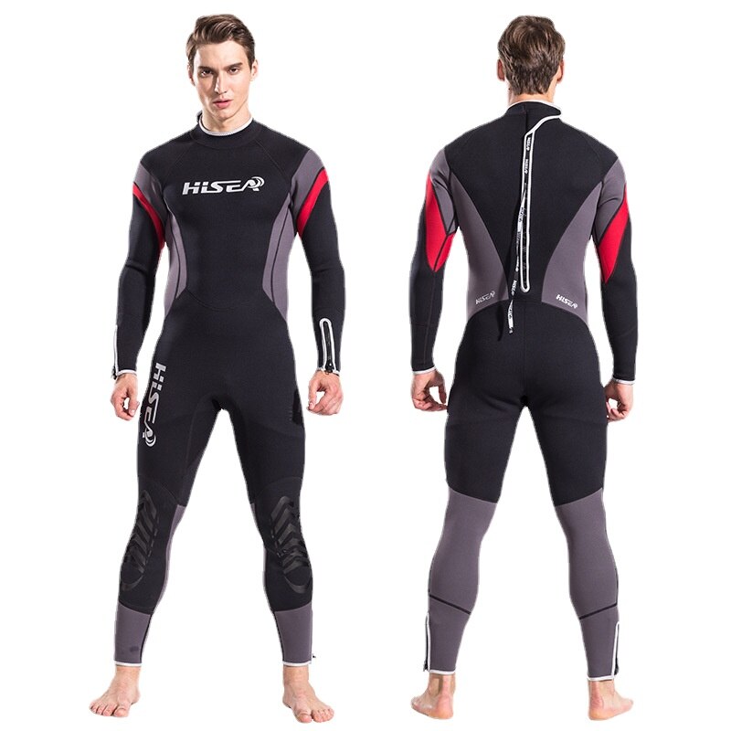 Hisea 2.5Mm Mannen Full Body Neopreen Wetsuit Super Elasticiteit Kleur Stiksels Surf Duikuitrusting Kwallen Kleding