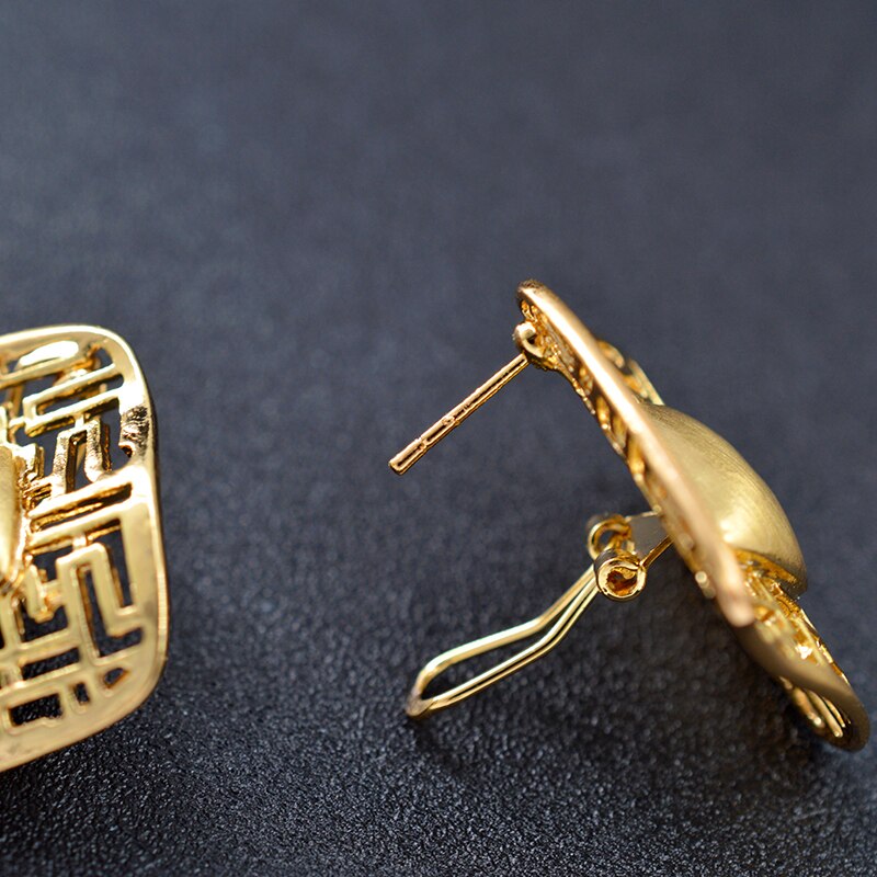 ZEA Dear Jewelry Classic Square Jewelry Set For Women Necklace Earrings Pendant Big Jewelry Findings For Party