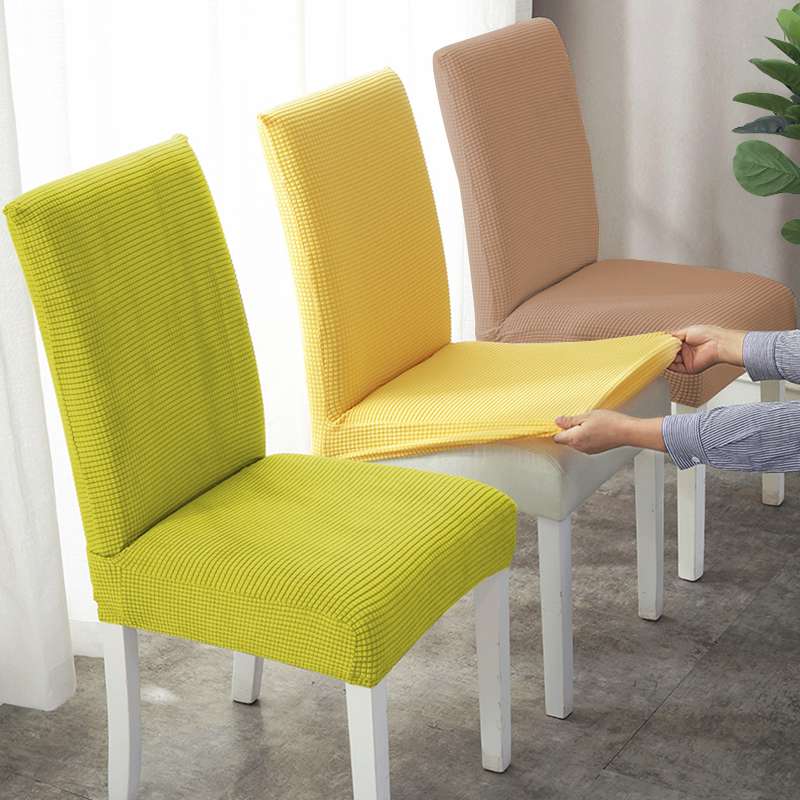 Einfarbig Stuhl Abdeckung Gestrickte stoff Stretch Elastische Hussen Stuhl Abdeckungen Für Esszimmer Küche Hochzeit Bankett Hotel