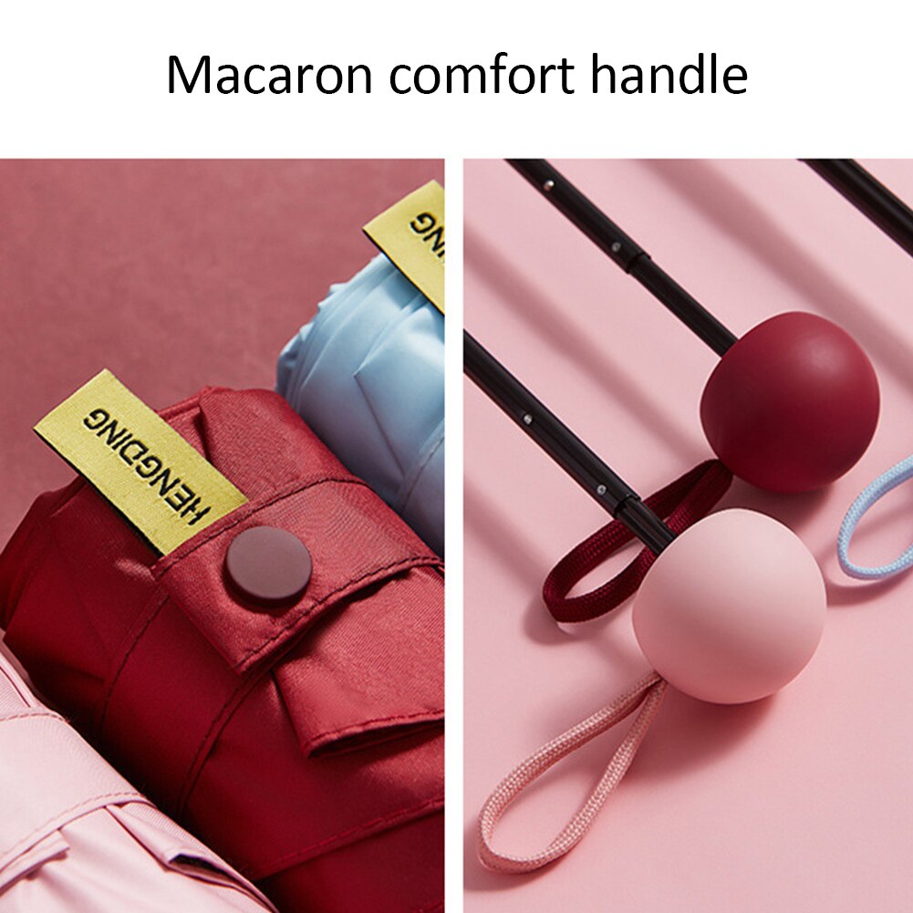 Mini light parasoll kvinnliga kvinnor anti-uv parasoll paraply bärbar ficka vänlig storlek 5 hopfällbart paraply upf 50+